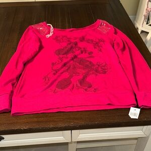 Women’s size L Pink Minnie Mouse long sleevewith sequence brand new w tag Disney